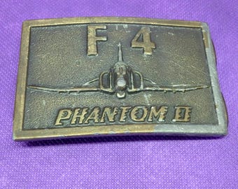 Vintage Belt Buckle - F4 PHANTOM II - Antique Brass Finish