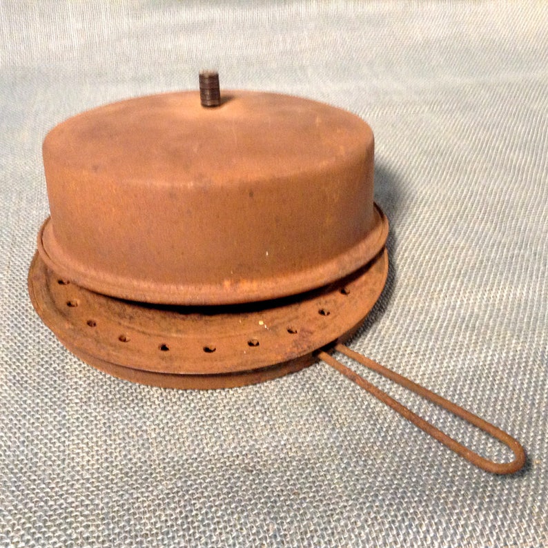 Vintage Popcorn Popper Pan Open Flame Rusty Decor Etsy