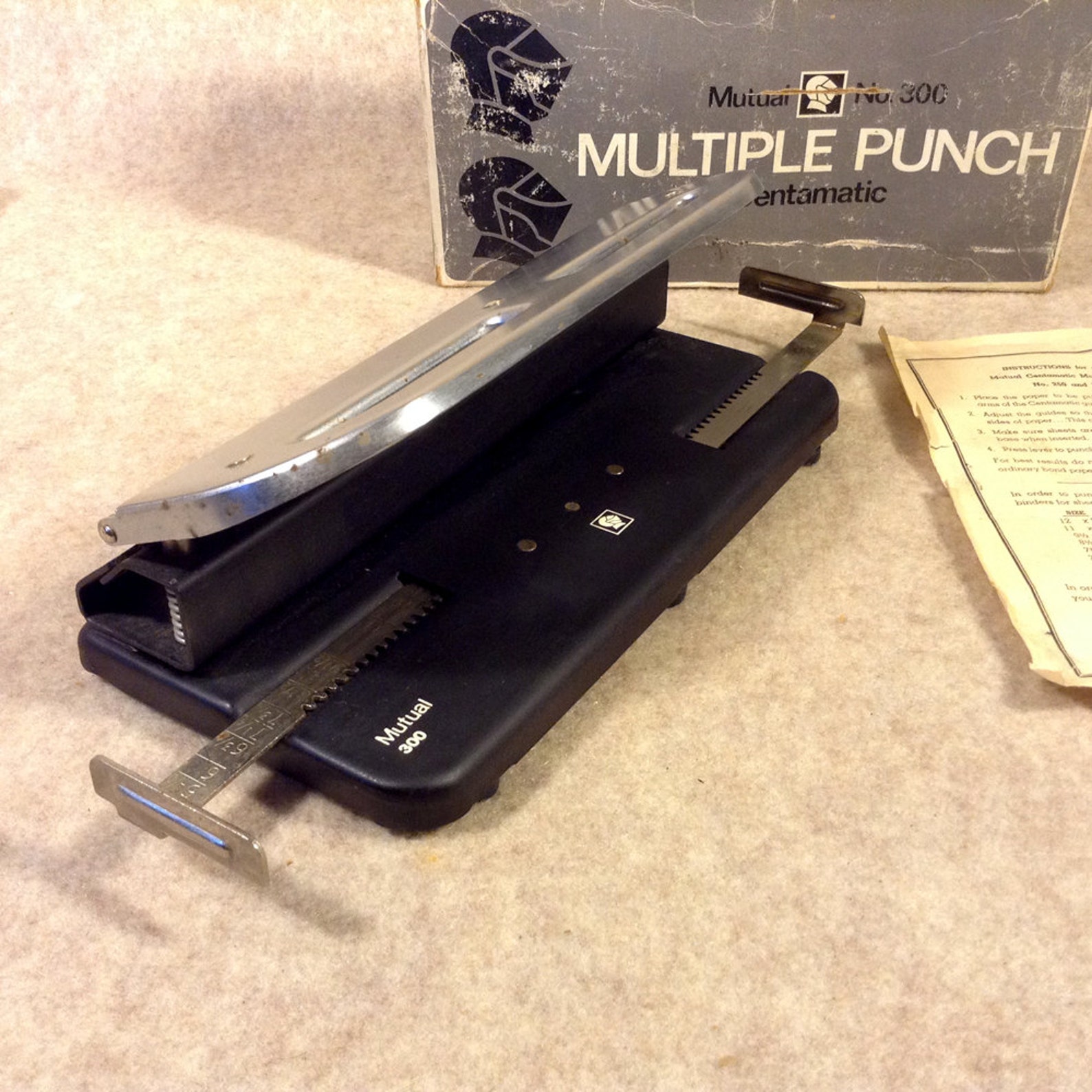 Vintage Paper Punch up to 4 Holes at a Time Mutual Number Etsy
