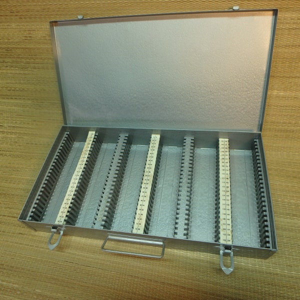 Vintage All Metal 35 mm Slide File Box Very Good Condition - Sturdy - Portable - Storage - by Atco