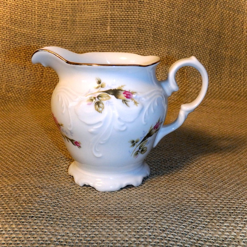 Wawel China Sugar Bowl with Lid and Creamer A Rose Pattern ...