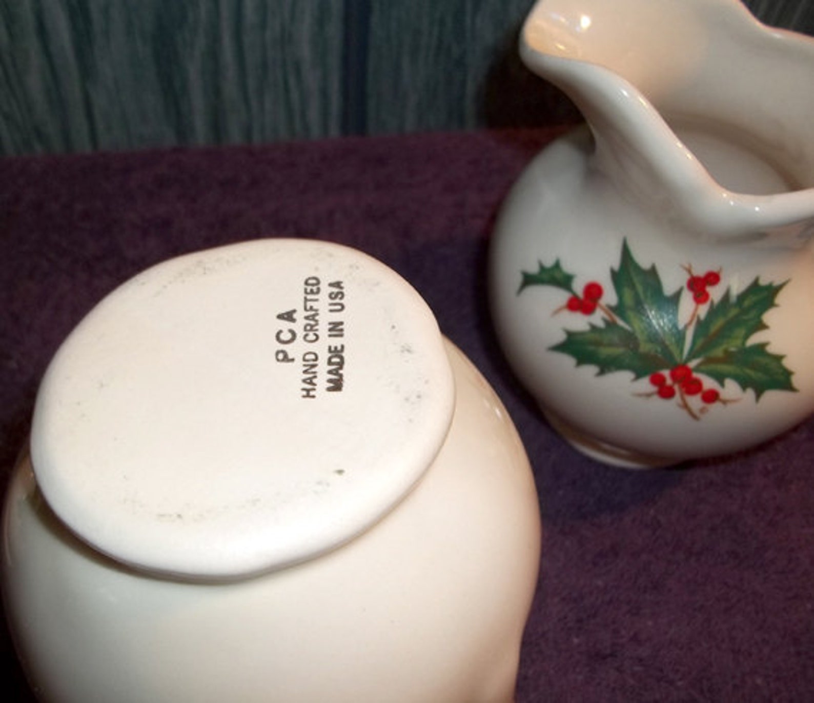 Vintage Holiday Pottery Pitchers With Holiday Christmas Season Etsy UK