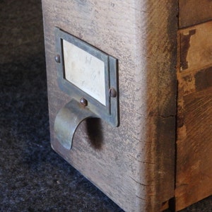 Hardware Store Cabinet Wooden Storage Drawer = Compartments -Brass Handle