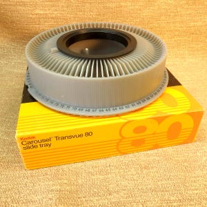 Kodak Carousel Transvue 80 Slide Tray -  with Box and Index Card - Pre-Owned