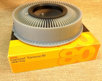 Kodak Carousel Transvue 80 Slide Tray -  with Box and Index Card - Pre-Owned
