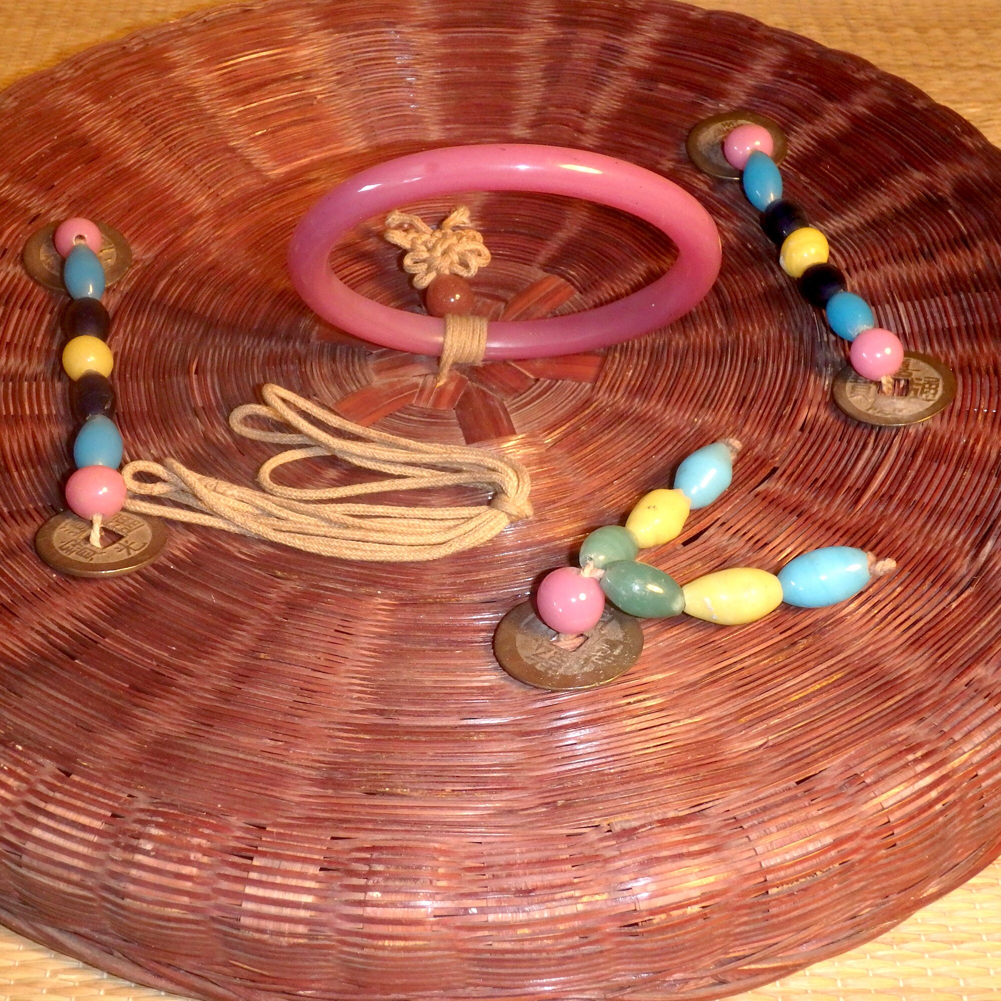 Vintage Chinese Sewing Basket Large Peking Glass Rings Etsy