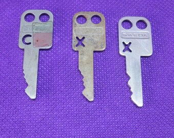 Vintage Sweda Keys - 3 Vintage Cash Register Keys - All Different