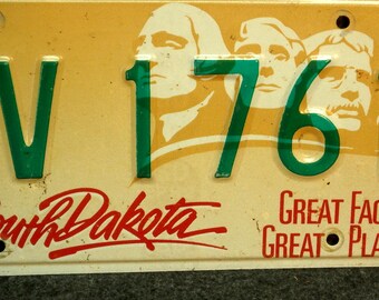South Dakota License Plate - 1V1761 - Mount Rushmore - Great Faces