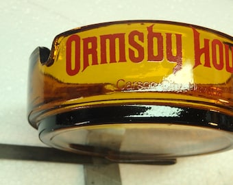 Ormsby House Vintage Glass Amber Color Ashtray - Tobacciana - Excellent Condition
