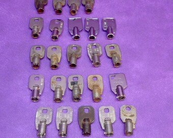 24 Vintage Barrel or Tubular Keys - Instant Collection