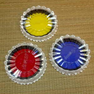 Vintage Camera Filter Set 62mm in Red, Blue, Yellow  Made by Tiffen