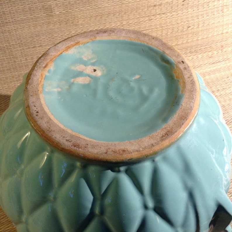 Large Vintage McCoy Jardiniere Quilted Glazed Light Aqua Green | Etsy