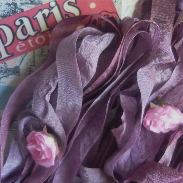 Lilac's In The Spring...Shades of Violet Throughout 9 Yards Of Crinkled Ribbon...by Le French Chateau