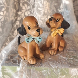 Vintage 50’s Norcrest dog go-together salt and pepper shakers, made in Japan.