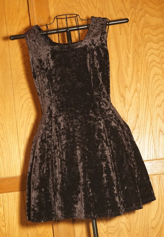 Luly K, Little Black Crushed Velvet Dress