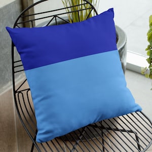 Blue Color Block Throw Pillow, Pillow Cover in Shades of Blue - 14x14 pillow cover, 16x16 inch, 18x18 inch, 20x20 inch, 26x26 inch