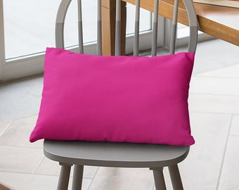 Bright Pink Outdoor Lumbar Pillow, Water Resistant (14x20)