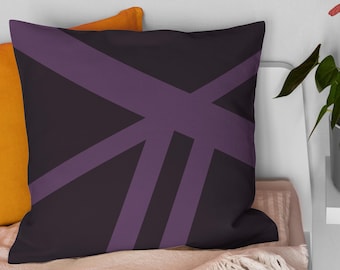 Plum Geometric Pillow Cover: Modern Accent Pillow