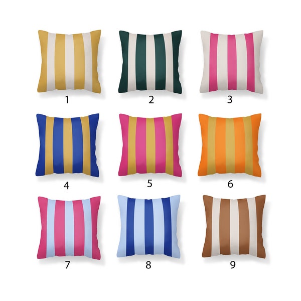Cabana Stripe Outdoor Pillow, Water Resistant Outdoor Pillows, Mix and Match Pillows, Striped Pillow, Patio Pillows, Blue Stripe Pillow