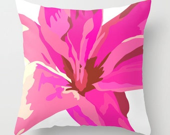 Outdoor Pillow Pink, Pink Flower Pillow, Outdoor Cushion, Pink Pillow, Outdoor Pillow with Insert, Pink Outdoor Pillows, Decorative Pillows