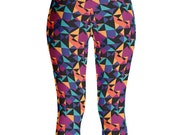 Printed Leggings for Women - Colorful geometric design leggings, soft and comfortable for yoga, dance, streetwear