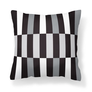 May include: A black and white checkered throw pillow with gray accents. The pillow is made of a soft, comfortable fabric and is perfect for adding a touch of style to any room.