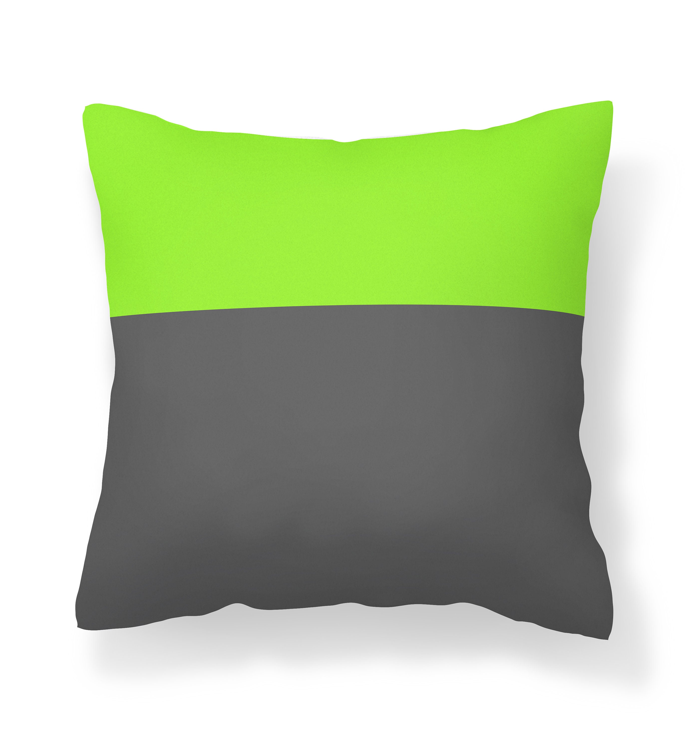 Outdoor Pillow Lime Green and Gray Colorblock Outdoor Pillow With Insert Outdoor Pillow Modern Water Resistant 10x10 Inch 18x18 Inch Etsy