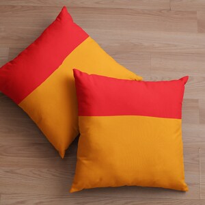 Orange Pillow Cover, Bright Pillows, Red and Orange Pillow Cover, Decorative Pillows, 14x14, 16x16, 18x18, 20x20, 26x26, Orange Throw Pillow image 2