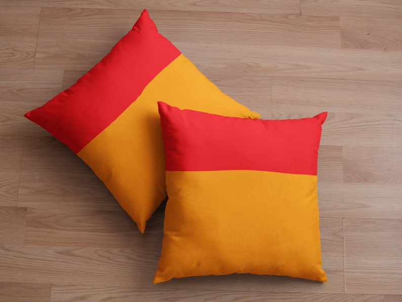 Orange Pillow Cover, Bright Pillows, Red and Orange Pillow Cover, Decorative Pillows, 14x14, 16x16, 18x18, 20x20, 26x26, Orange Throw Pillow image 2