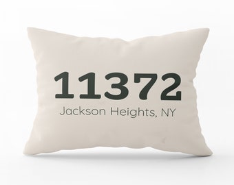 Zip Code Pillow with Pillow, Pillows Zipcode, Custom Zip Code Pillow, Realtor Gift, Lumbar Pillow, Housewarming Gift, Personalized Pillow