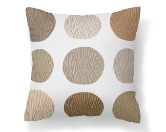 Neutral Boho Throw Pillow Cover, Geometric Art, Minimalist Decor