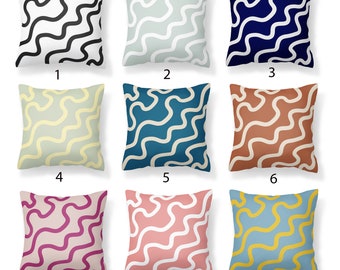 Funky Squiggles Throw Pillow Cover, Modern Home Decor, 20x20