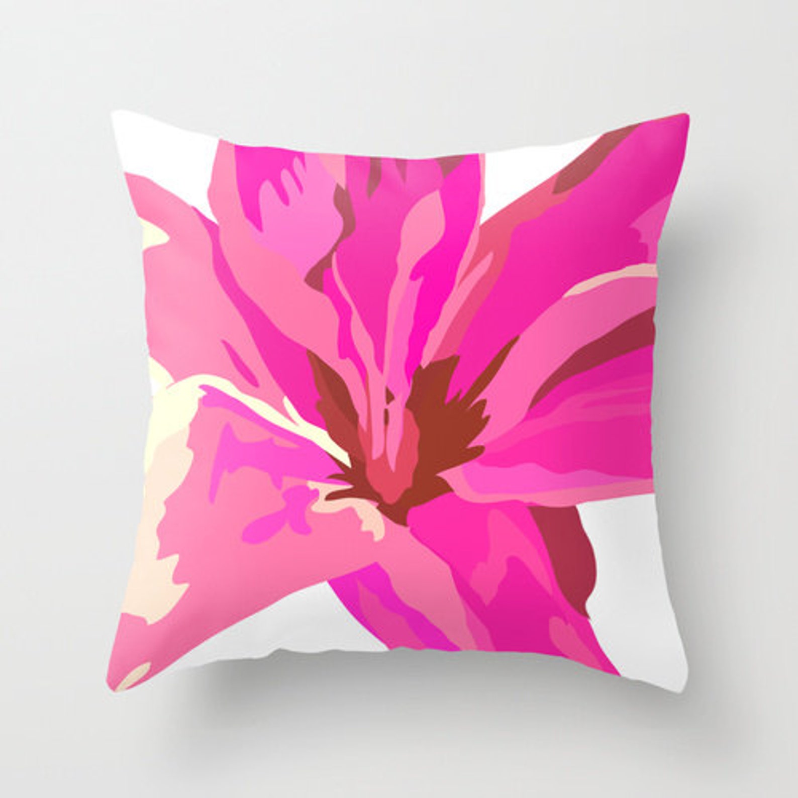 Outdoor Pillow Pink Pink Flower Pillow Outdoor Cushion Pink Etsy UK