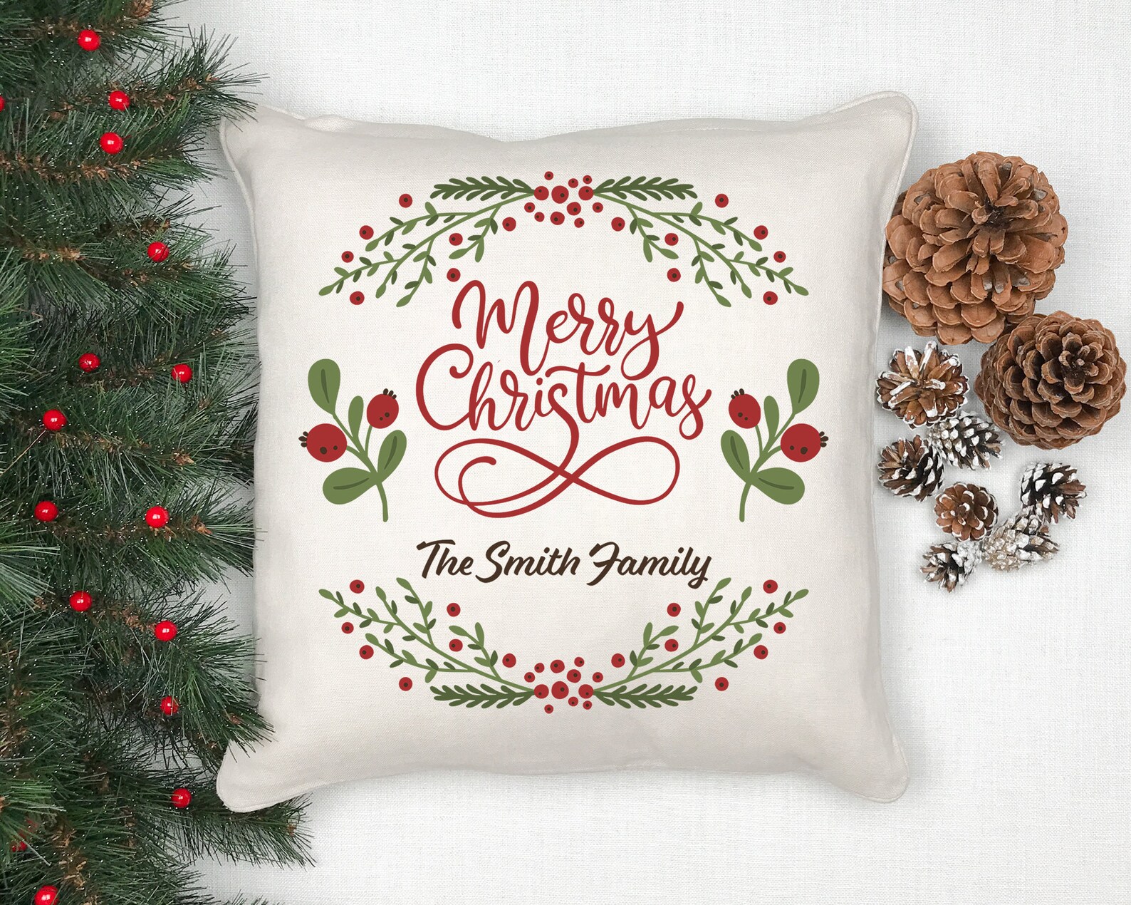 Personalized Christmas Throw Pillows Farmhouse Home Decor Etsy