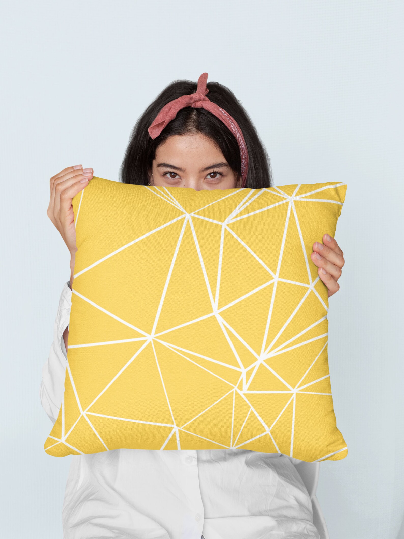 Yellow Outdoor Pillows in Geometric Design Outdoor Yellow Etsy