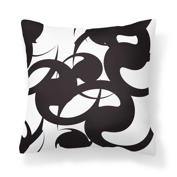 Black and White Abstract Pillows Etsy