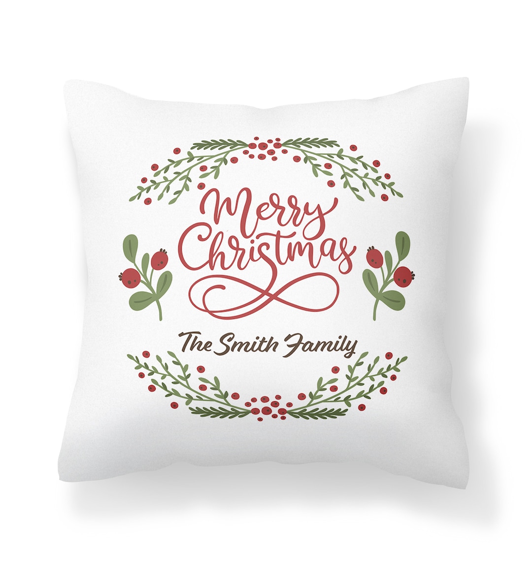 Personalized Christmas Throw Pillows Farmhouse Home Decor Etsy