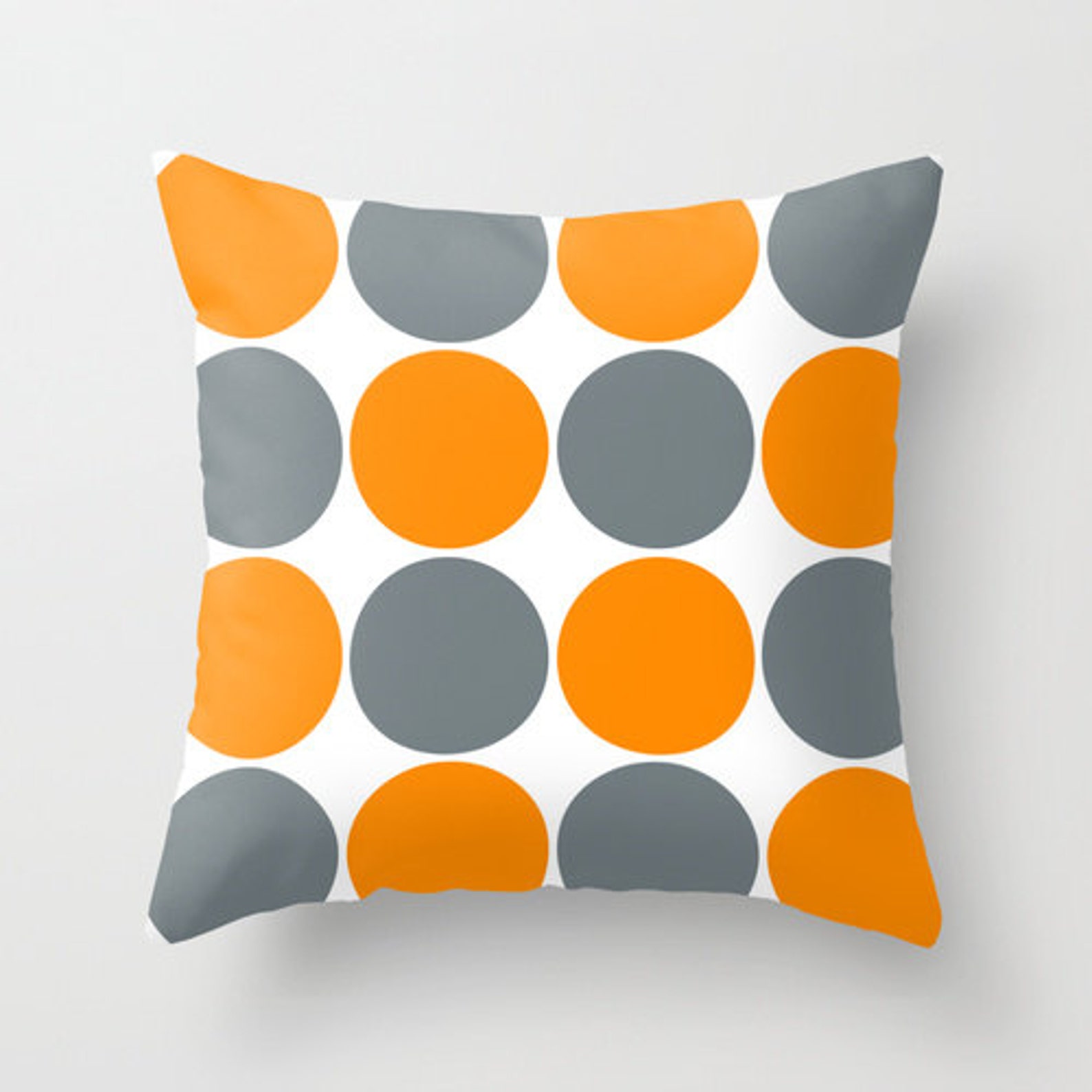 Orange Pillow Cover Throw Pillow Cover Orange and Gray Etsy