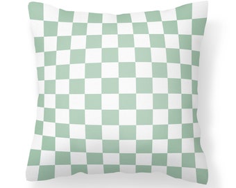 Sage Green Pillow Cover, Green Checkerboard Pillow Cover, Green Pillow Cover, Decorative Pillows, Green and White, Farmhouse Throw Pillow