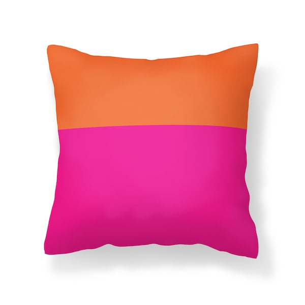 Pink Orange Pillow Etsy