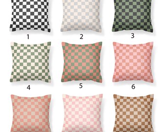 checkered throw pillows