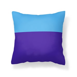 Purple and Blue Pillow, Color Blocking Pillow, Purple and Blue Throw Pillow, Dorm Decor, Colorful Throw Pillow, Blue and Purple Pillow,