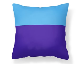 Color Block Throw Pillow, Purple and Blue Dorm Decor
