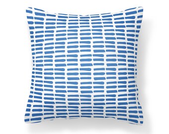 Blue and White Pillow, 14x14, 16x16, 18x18, 29x29, 26x26, Decorative Pillow Covers or Covers with Inserts, Blue and White Boho Pillow Cover