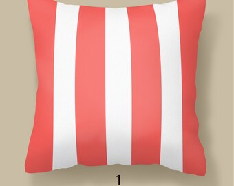 Cabana Stripe Outdoor Pillow, Colorful Outdoor Pillows, Blue