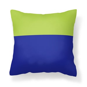 Green and Blue Pillow Cover, 26x26 Pillow Cover, 14x14 Pillow Cover,Decorative Throw Pillow Cover, Bright Green and Blue Pillow, Colorblock