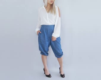 FREE SHIPPING Slouchy denim capris