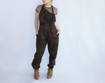 FREE SHIPPING Asymmetrical halter overalls