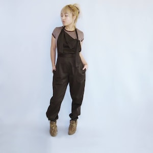 FREE SHIPPING Asymmetrical halter overalls image 1