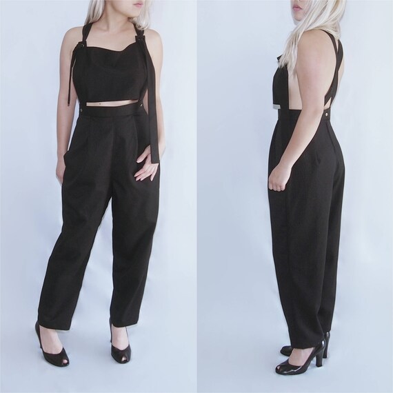 Generic Womens Pants Loose Jumpsuit Strap Drawstring Belt Bib Pants Trousers